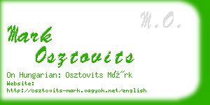 mark osztovits business card